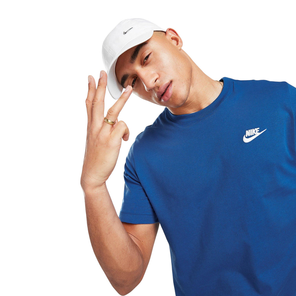 Nike Core Mens T Shirts Sportswear Club Swoosh Embroidered Futura Logo Tee
