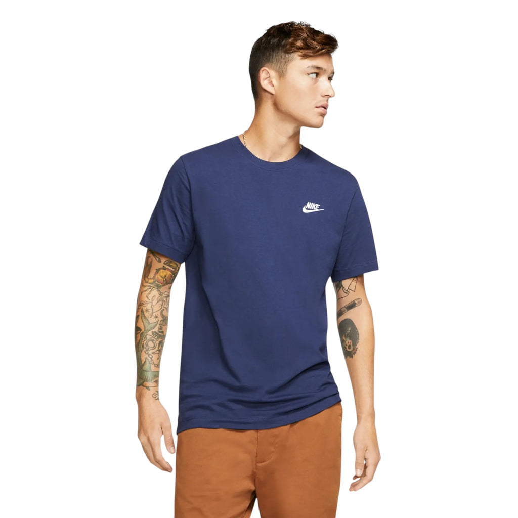 Nike Core Mens T Shirts Sportswear Club Swoosh Embroidered Futura Logo Tee