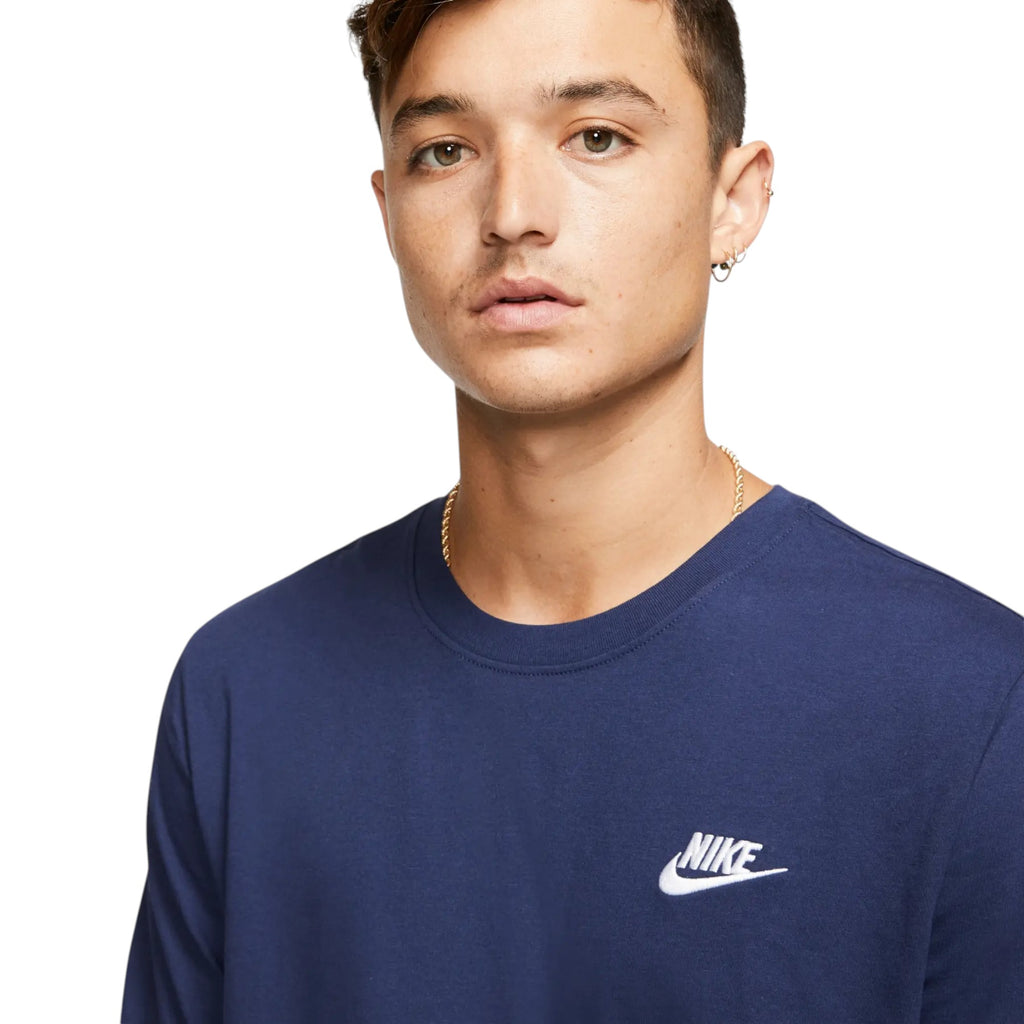 Nike Core Mens T Shirts Sportswear Club Swoosh Embroidered Futura Logo Tee