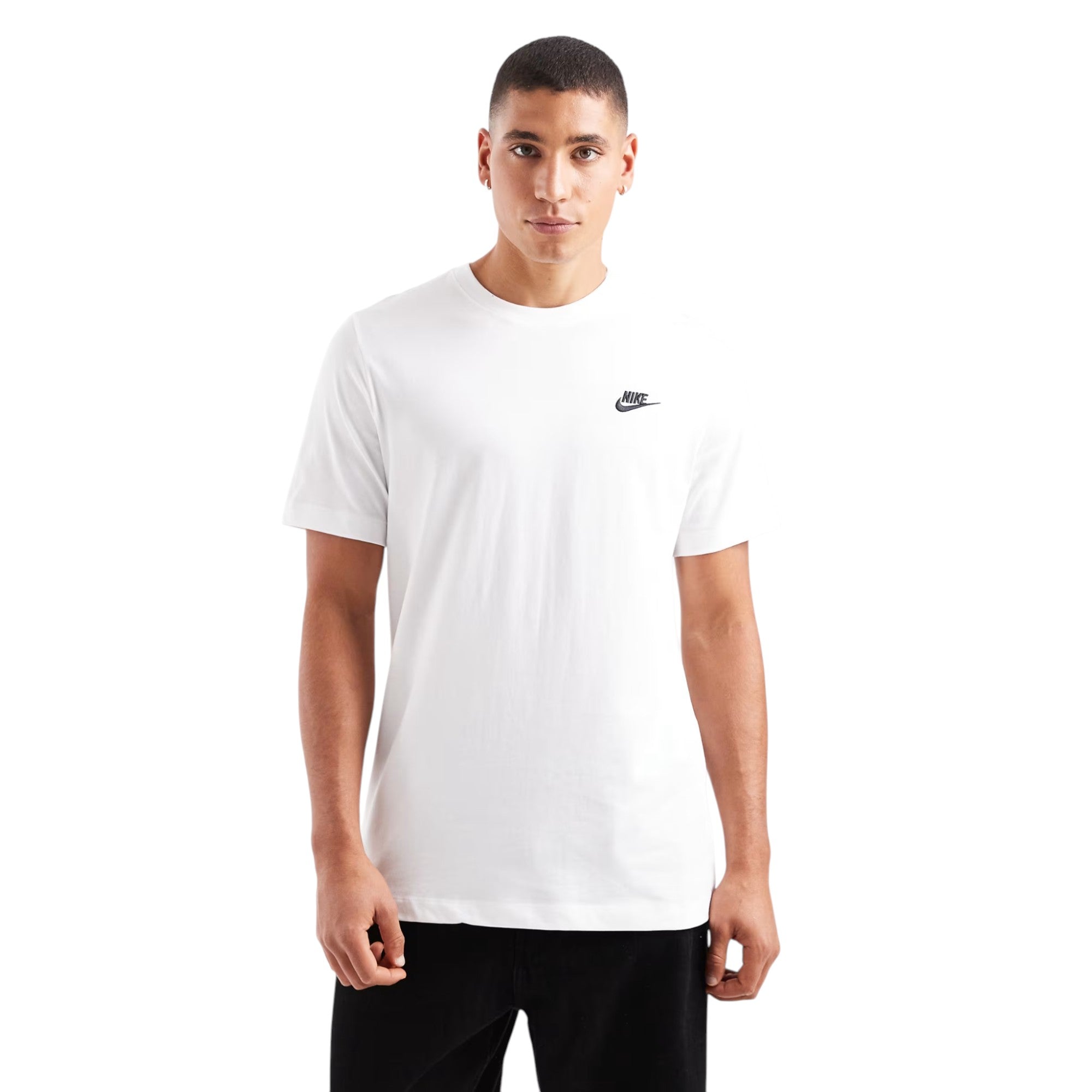 Nike Core Mens T Shirts Sportswear Club Swoosh Embroidered Futura Logo Tee