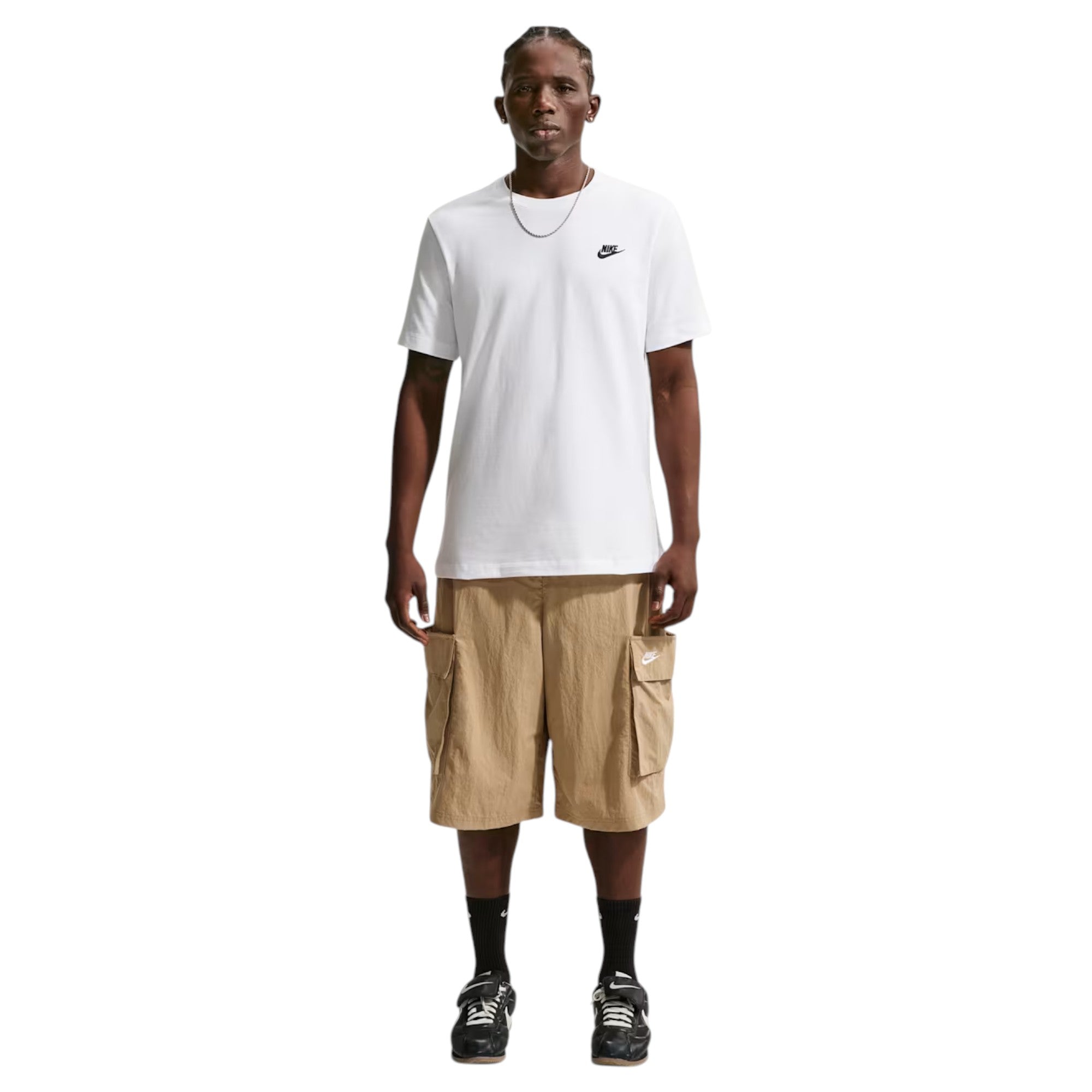 Nike Core Mens T Shirts Sportswear Club Swoosh Embroidered Futura Logo Tee