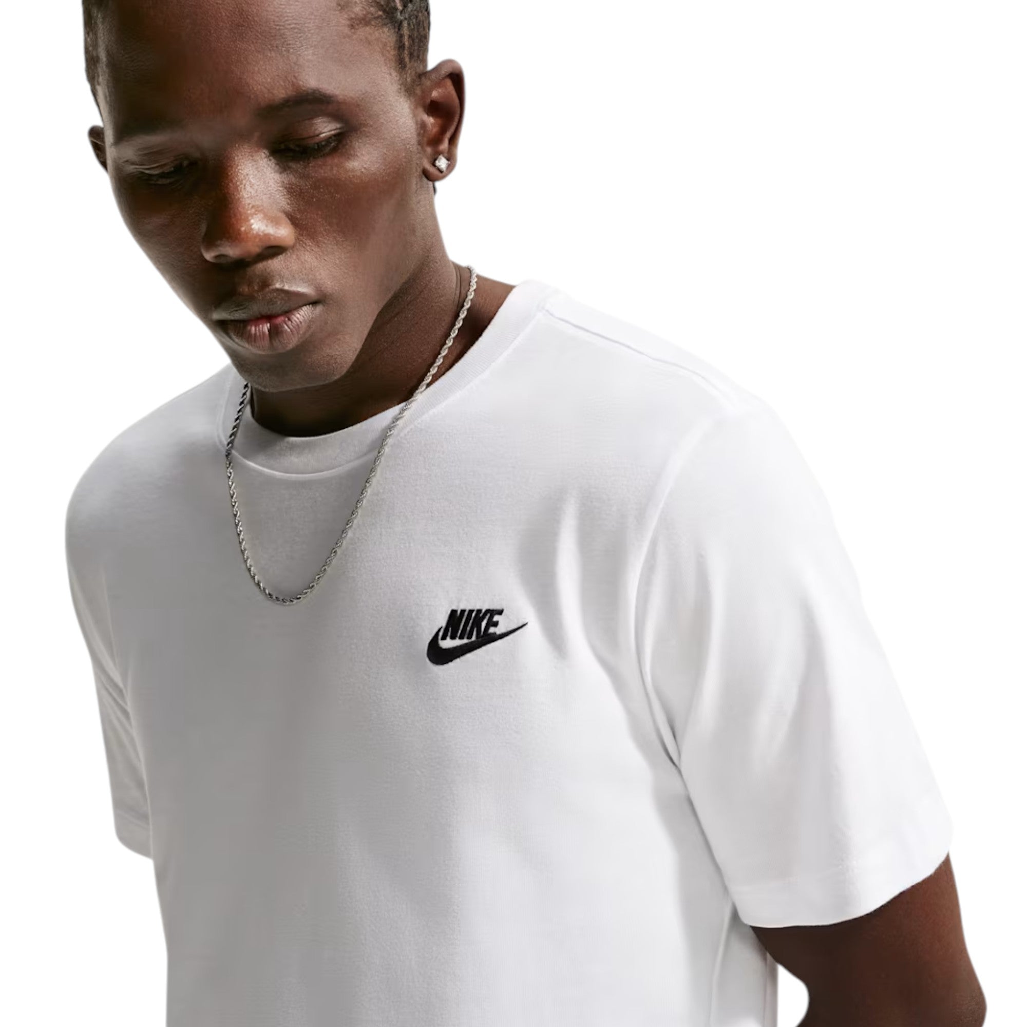 Nike Core Mens T Shirts Sportswear Club Swoosh Embroidered Futura Logo Tee