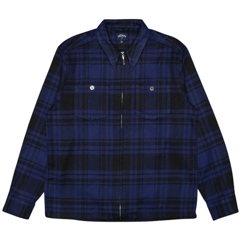 Noah Mens Heavyweight Zip Up Plaid Overshirt Flannel Jacket