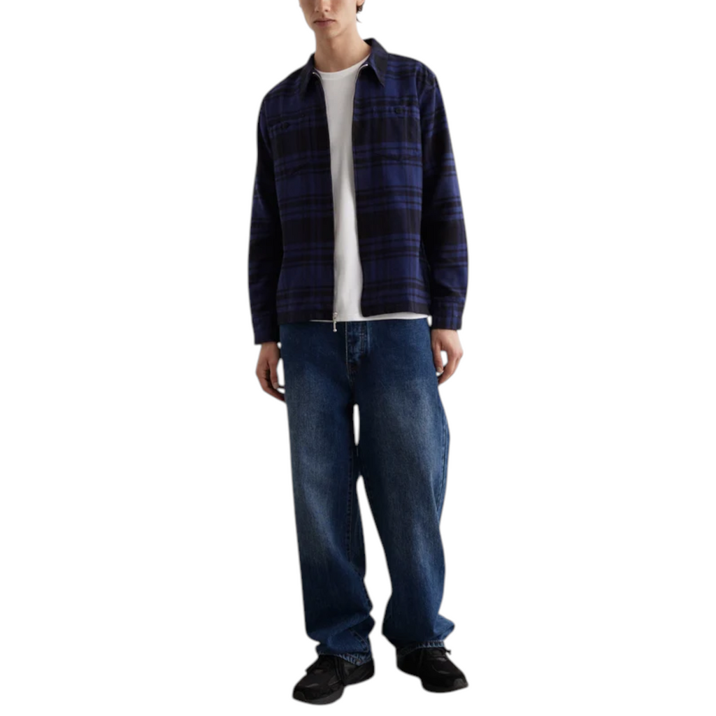 Noah Mens Heavyweight Zip Up Plaid Overshirt Flannel Jacket