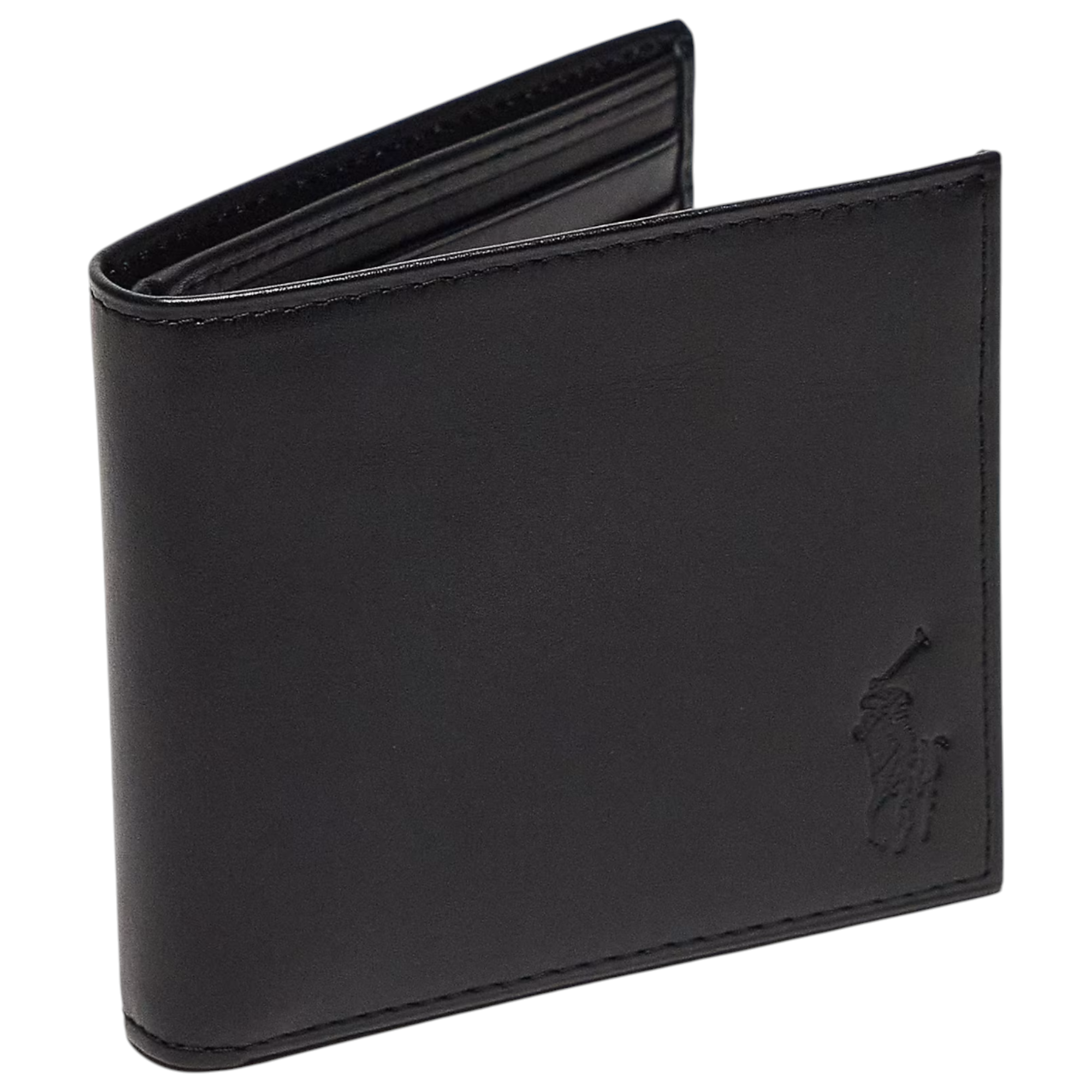 Ralph Lauren Mens Wallet Gift Set Box Leather Bifold Credit Card Holder Black
