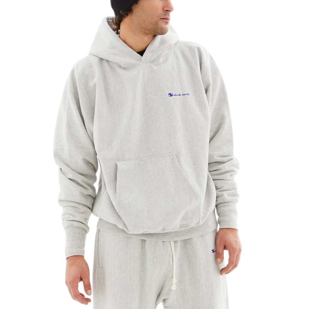 Saint Michael Logo Hoodie Mens Pullover Cotton Embroidered Winter