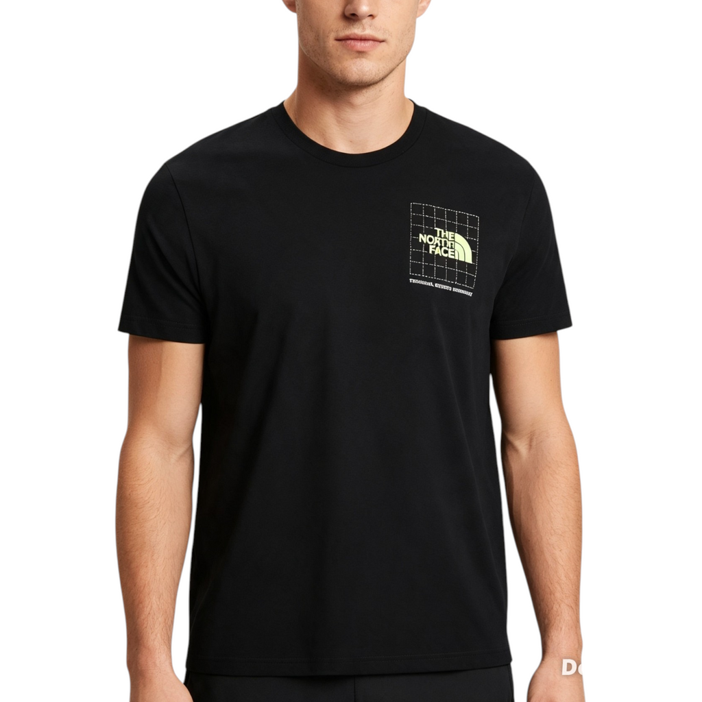 The North Face Mens M Digi Info Tech T Shirt Crew Neck Short Sleeve Cotton