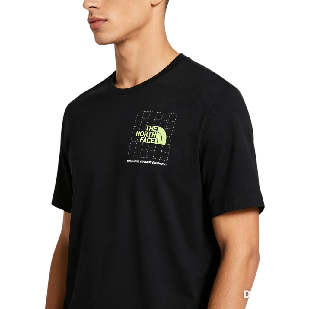 The North Face Mens M Digi Info Tech T Shirt Crew Neck Short Sleeve Cotton