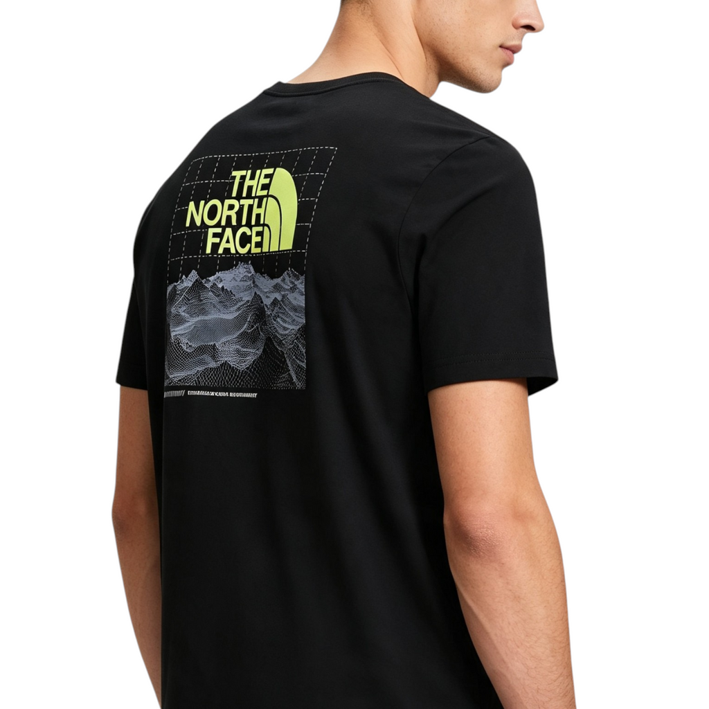 The North Face Mens M Digi Info Tech T Shirt Crew Neck Short Sleeve Cotton