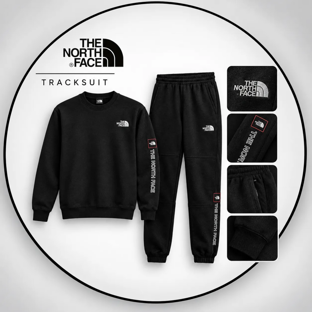The North Face Mens Tracksuit M Outline Crew Sweatshirt Fleece Jogger Sportswear Black