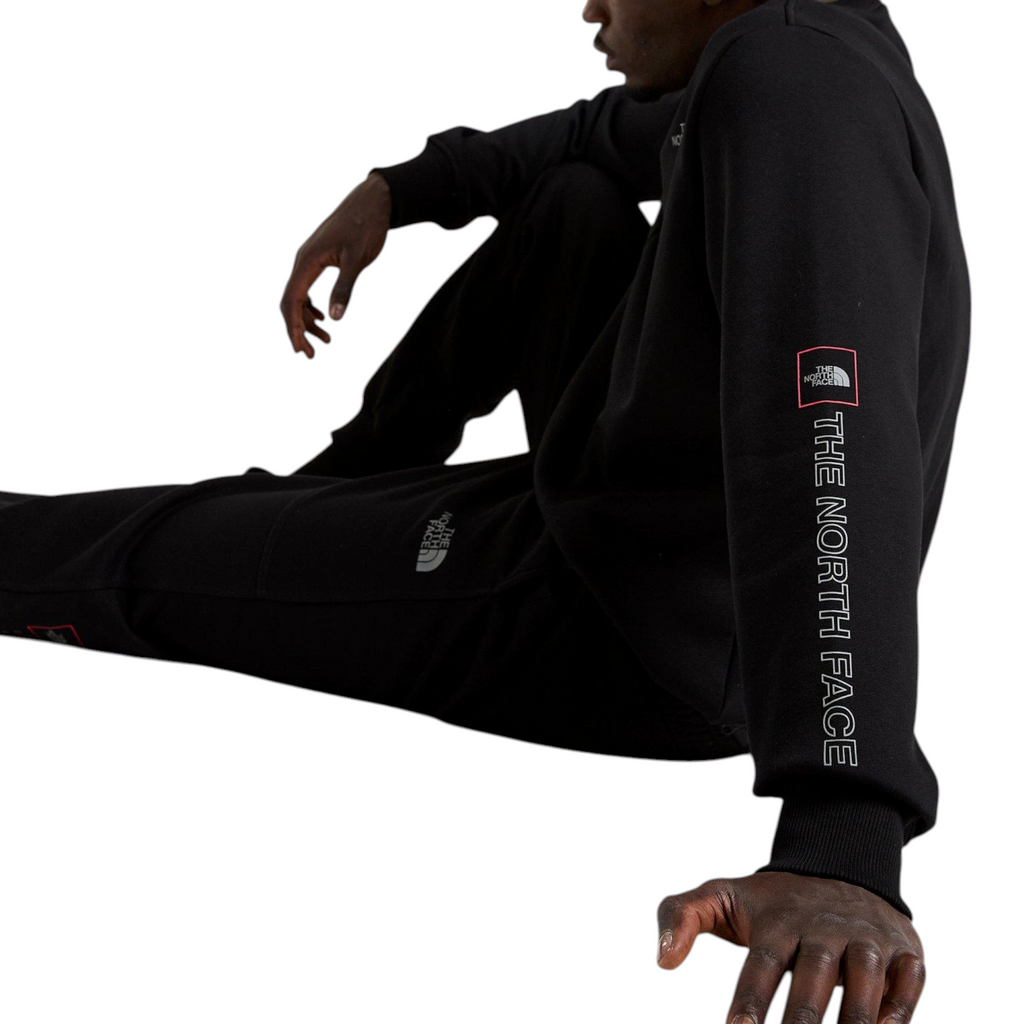 The North Face Mens Tracksuit M Outline Crew Sweatshirt Fleece Jogger Sportswear Black