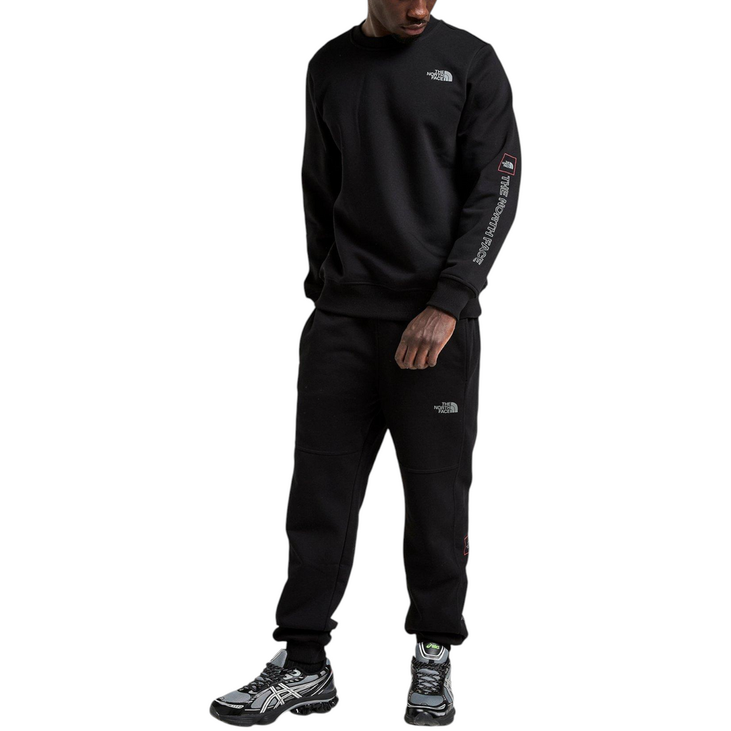 The North Face Mens Tracksuit M Outline Crew Sweatshirt Fleece Jogger Sportswear Black