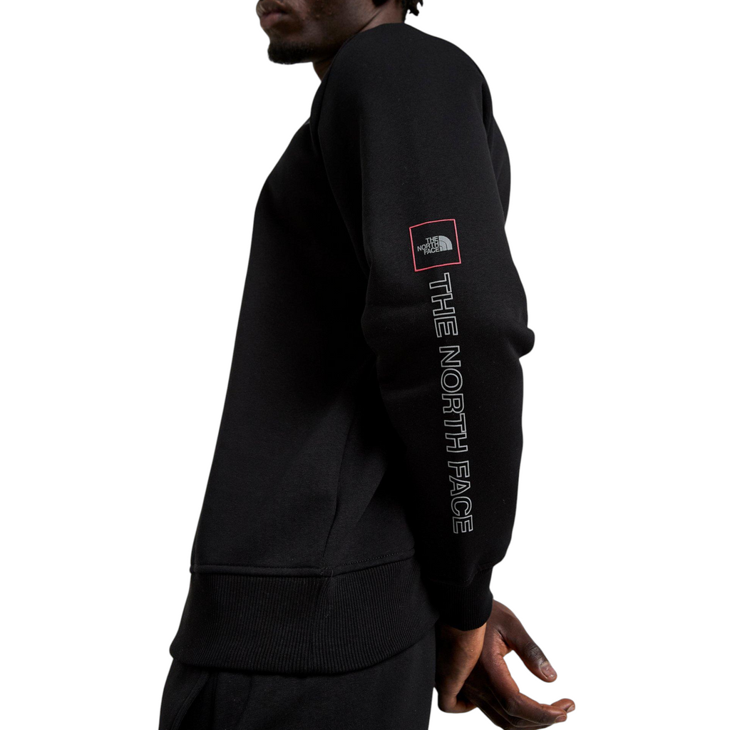 The North Face Mens Tracksuit M Outline Crew Sweatshirt Fleece Jogger Sportswear Black