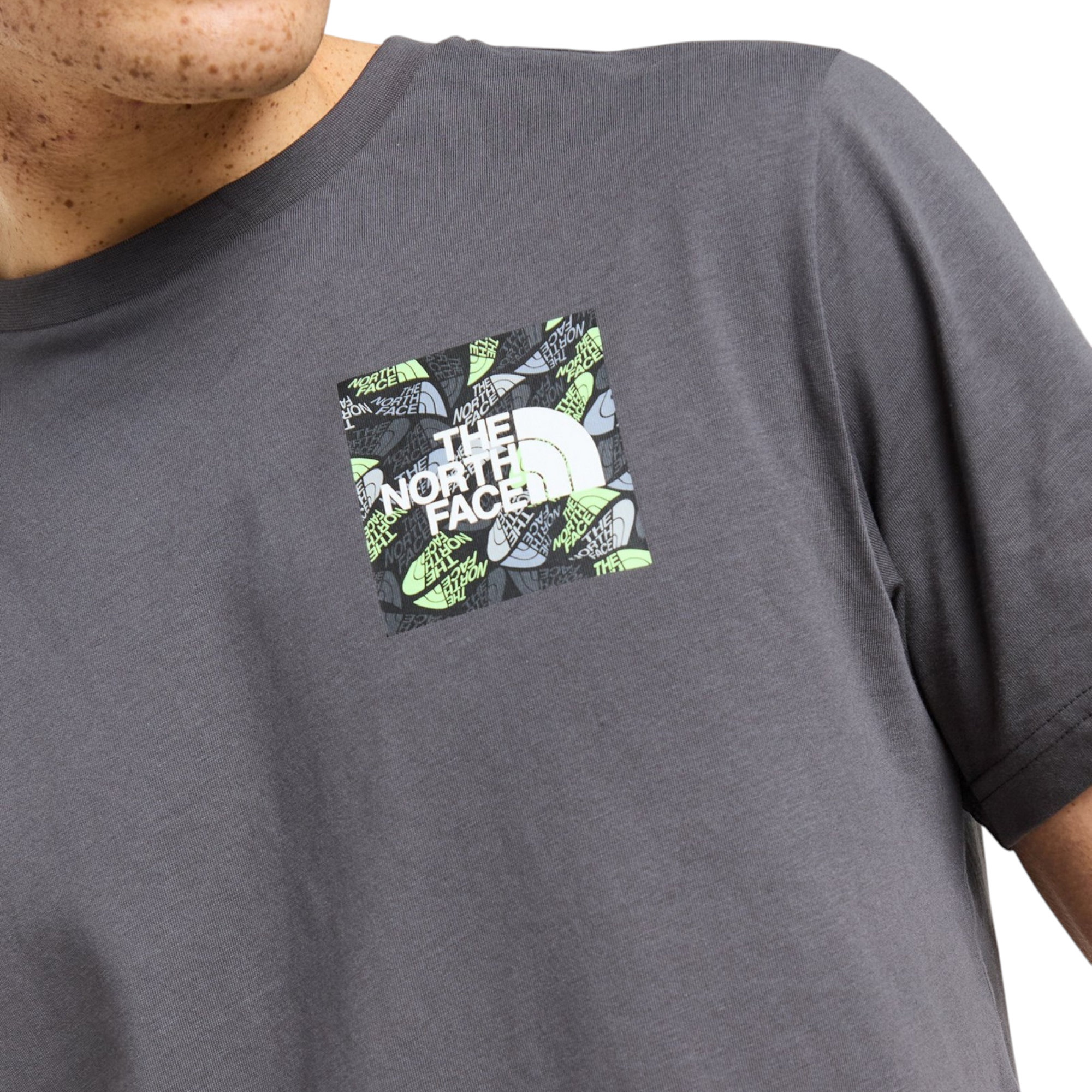 The North Face Mens T Shirts Box Exploration Crew Neck Graphic Print Cotton Tee