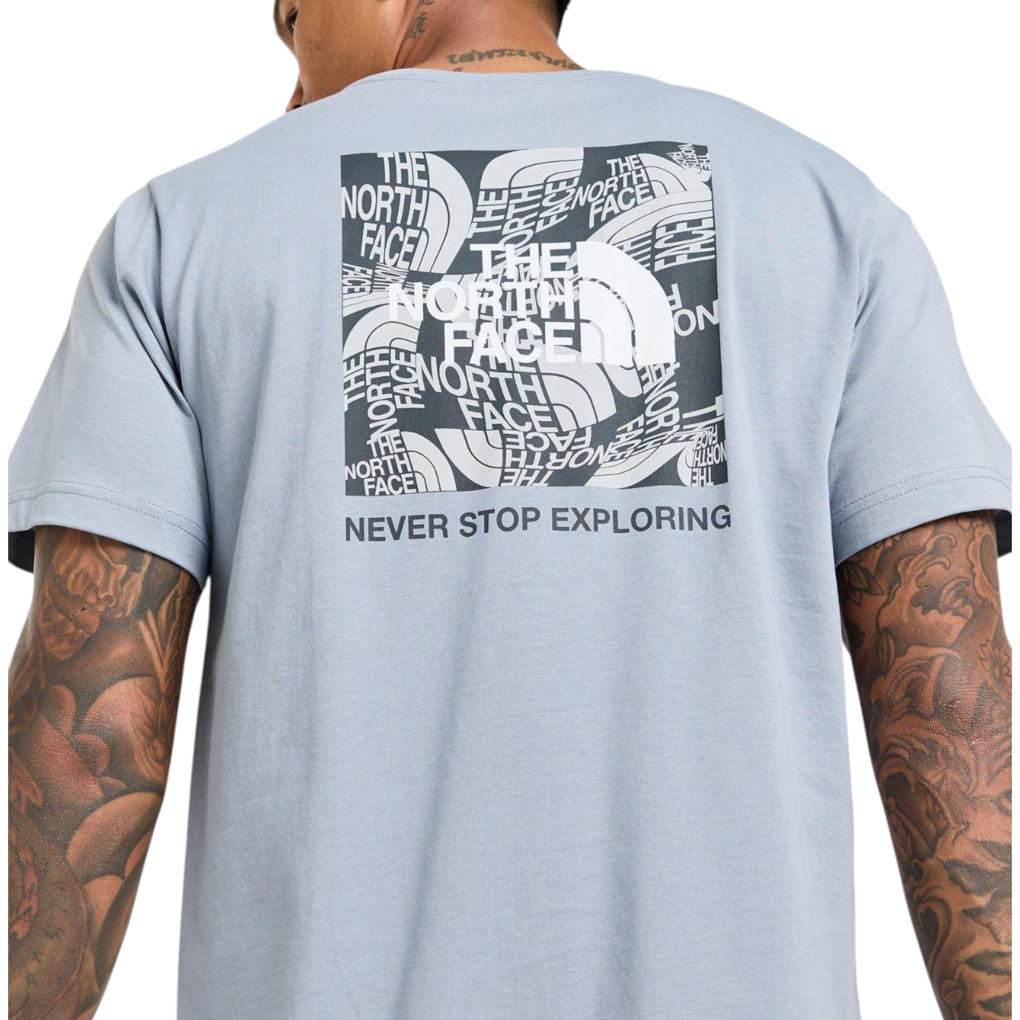 The North Face Mens T Shirts Box Exploration Crew Neck Graphic Print Summer Tee