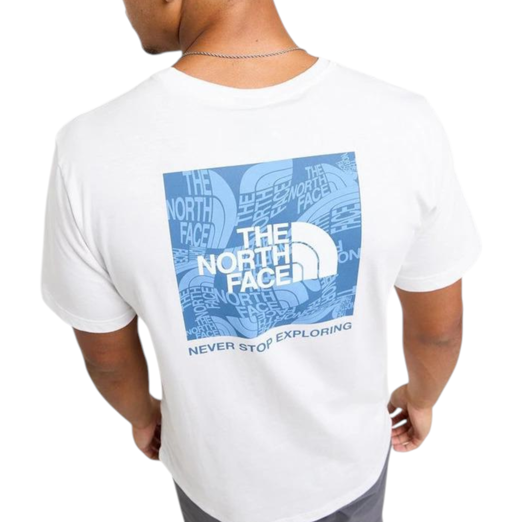 The North Face Mens T Shirts Box Exploration Crew Neck Graphic Print Summer Tee