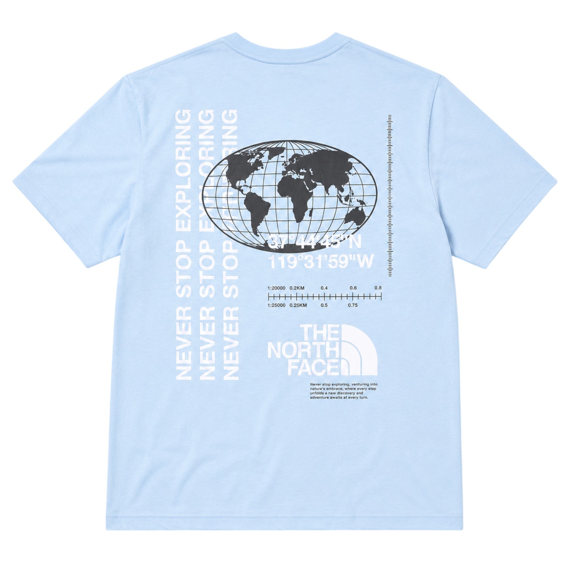 The North Face Mens T Shirts M Energy Globe Crew Neck Short Sleeve Cotton Tee