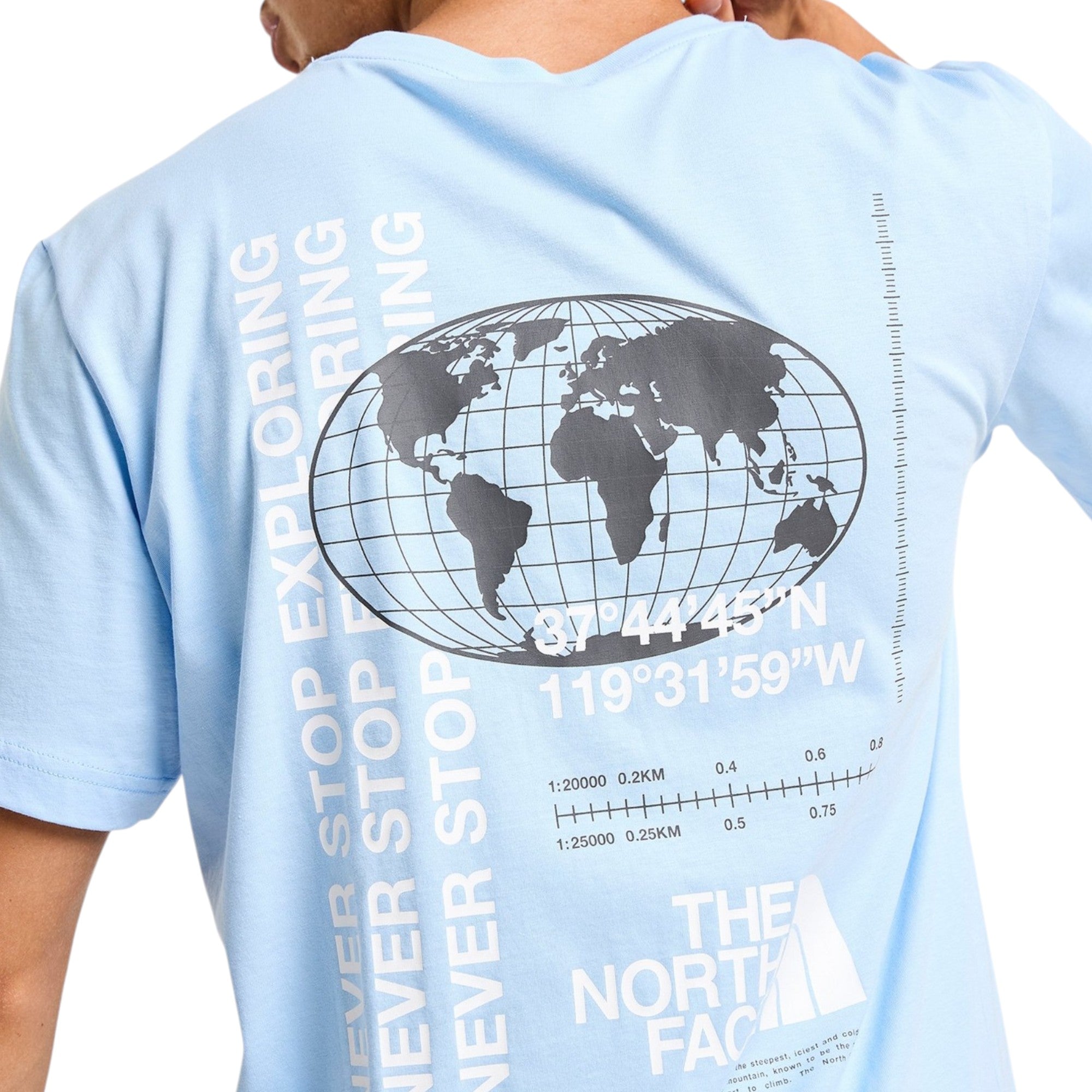 The North Face Mens T Shirts M Energy Globe Crew Neck Short Sleeve Cotton Tee