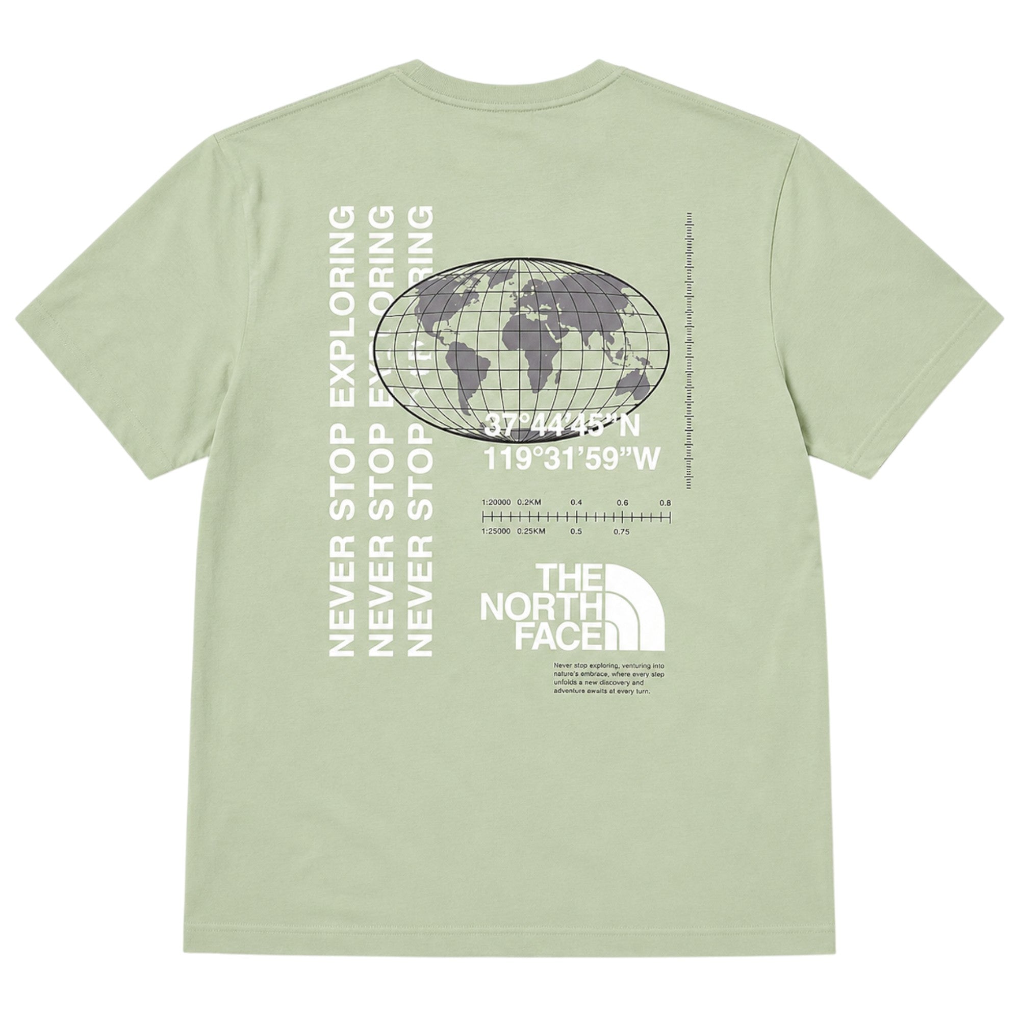 The North Face Mens T Shirts M Energy Globe Crew Neck Short Sleeve Cotton Tee