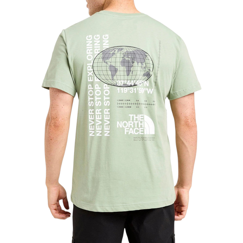 The North Face Mens T Shirts M Energy Globe Crew Neck Short Sleeve Cotton Tee