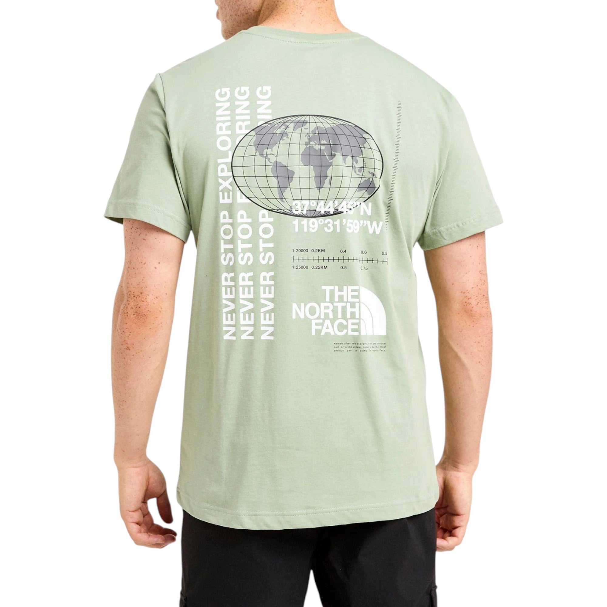 The North Face Mens T Shirts M Energy Globe Crew Neck Short Sleeve Cotton Tee