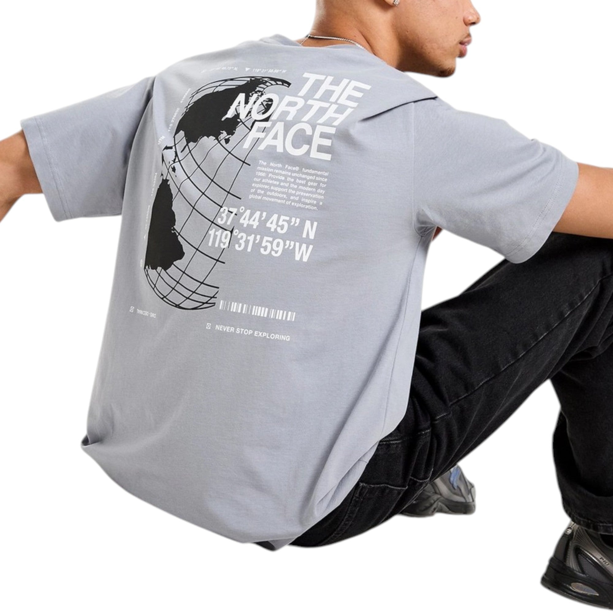 The North Face Mens T Shirts Globe Reload Relaxed Fit Crew Neck Short Sleeve Cotton Tee