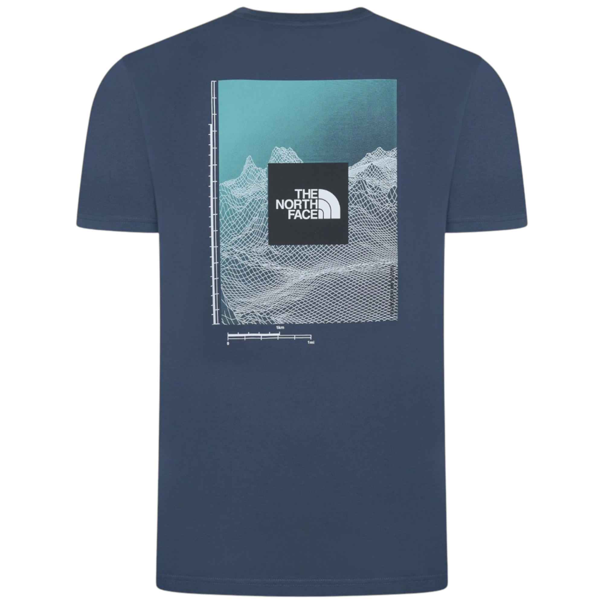 The North Face Mens T Shirts M Digital Mountain Crew Neck Graphic Print Cotton Tee