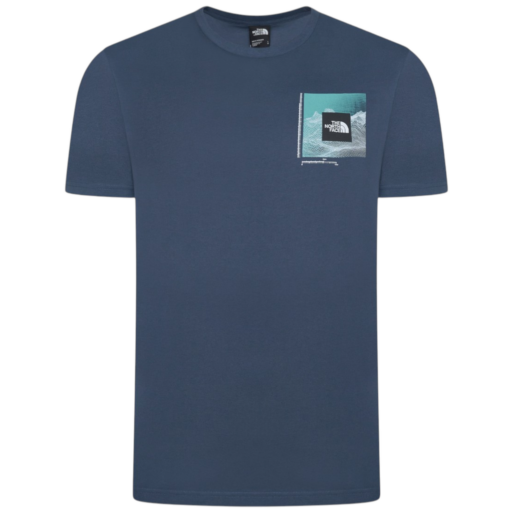 The North Face Mens T Shirts M Digital Mountain Crew Neck Graphic Print Cotton Tee