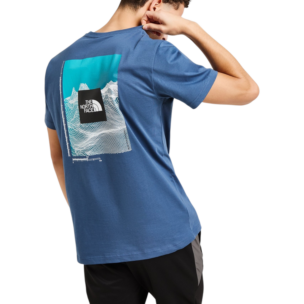 The North Face Mens T Shirts M Digital Mountain Crew Neck Graphic Print Cotton Tee