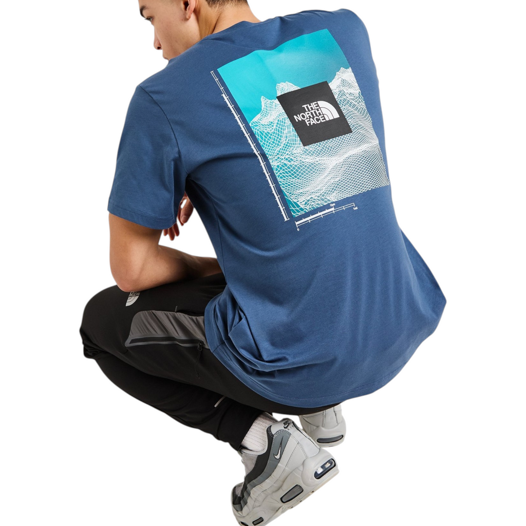 The North Face Mens T Shirts M Digital Mountain Crew Neck Graphic Print Cotton Tee