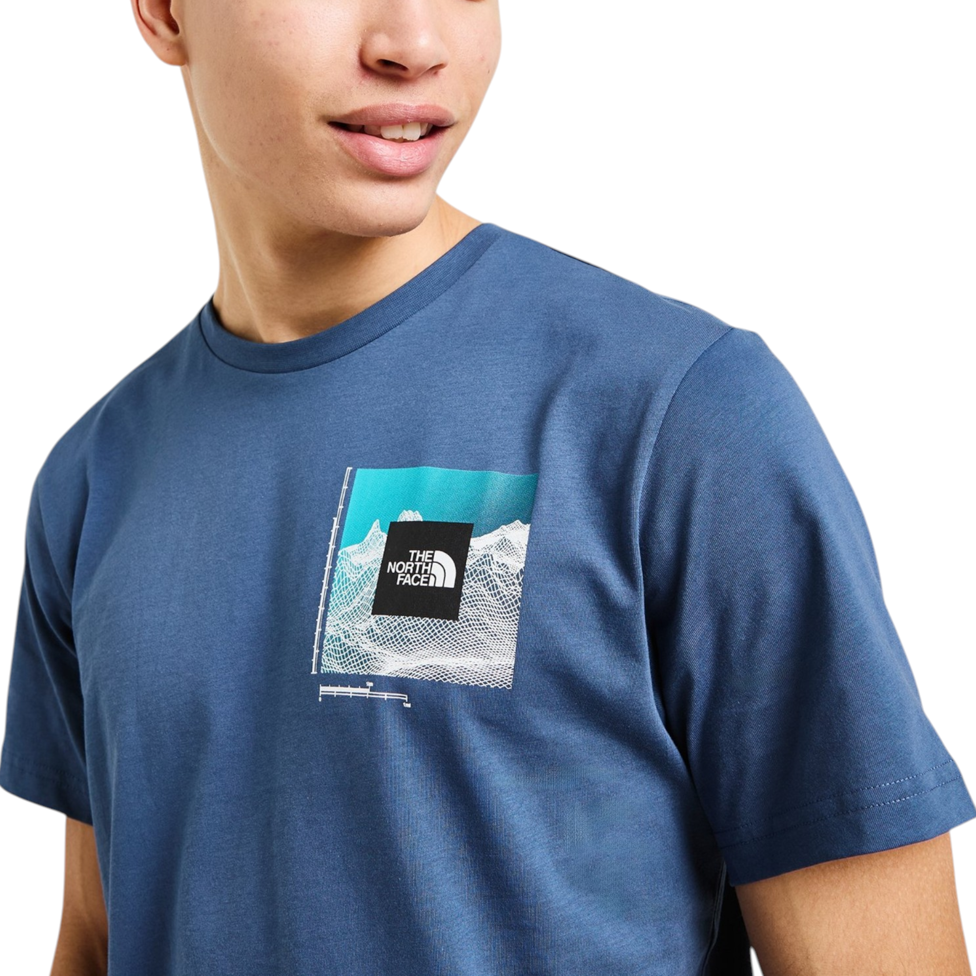 The North Face Mens T Shirts M Digital Mountain Crew Neck Graphic Print Cotton Tee