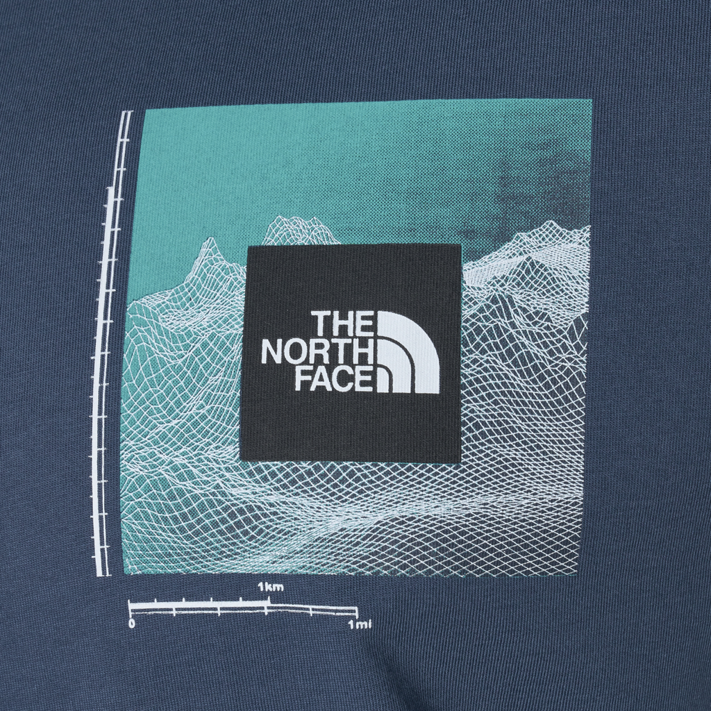 The North Face Mens T Shirts M Digital Mountain Crew Neck Graphic Print Cotton Tee