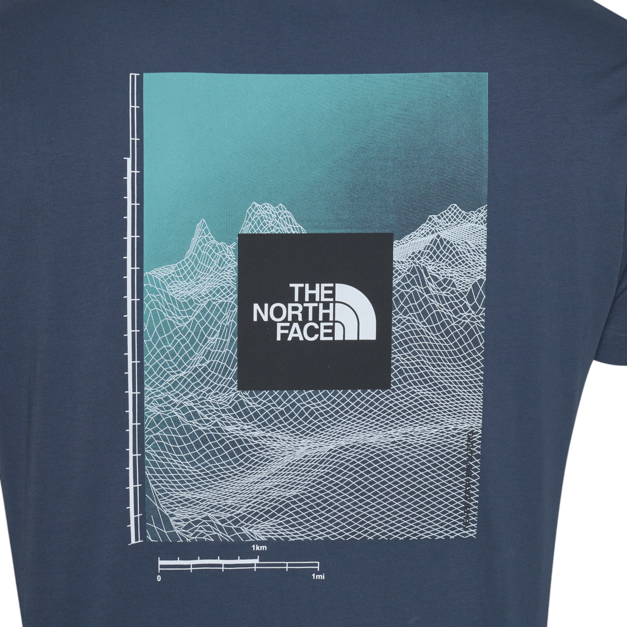 The North Face Mens T Shirts M Digital Mountain Crew Neck Graphic Print Cotton Tee