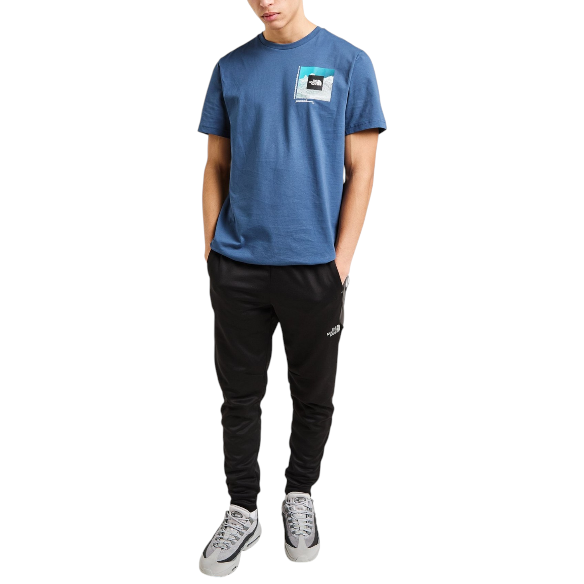 The North Face Mens T Shirts M Digital Mountain Crew Neck Graphic Print Cotton Tee