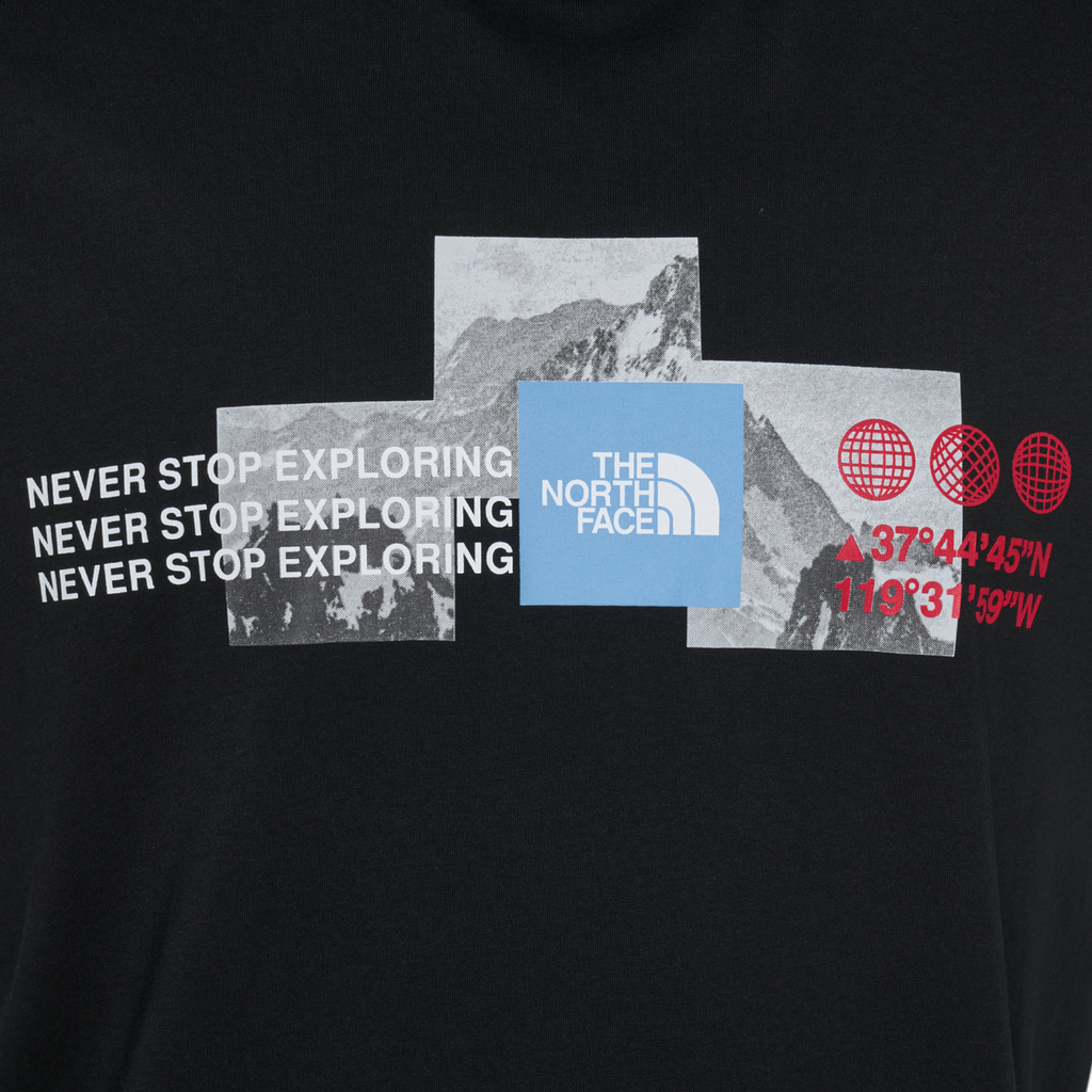 The North Face Mens T Shirts Mountain Front Short Sleeve Graphic Print Cotton Tee