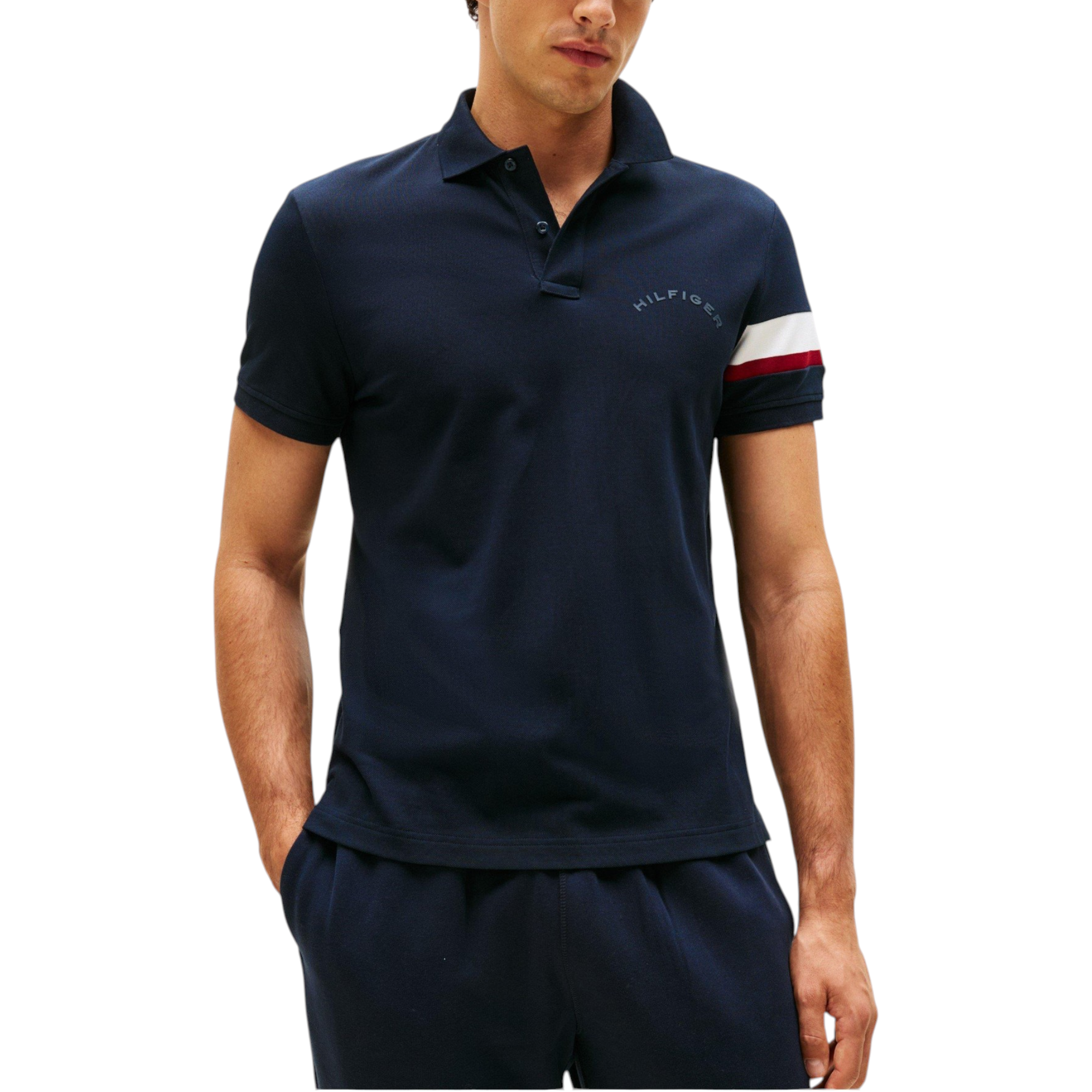Tommy Hilfiger Mens Polo Shirt Tape Detail Short Sleeve Breathable Cotton
