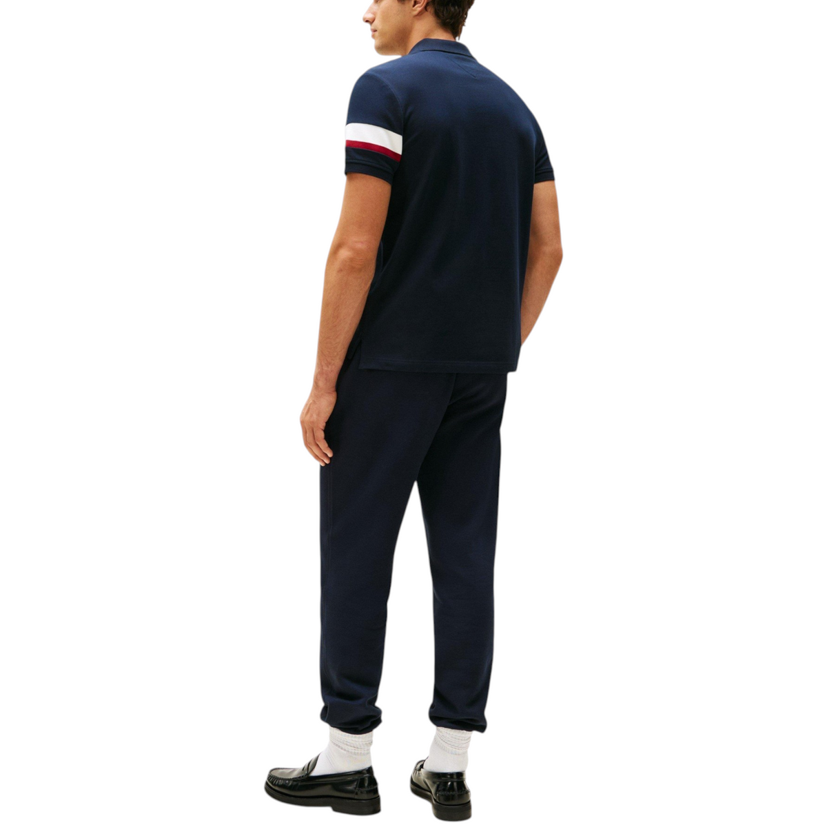 Tommy Hilfiger Mens Polo Shirt Tape Detail Short Sleeve Breathable Cotton