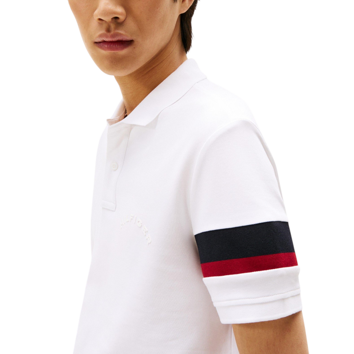 Tommy Hilfiger Mens Polo Shirt Tape Detail Short Sleeve Breathable Cotton